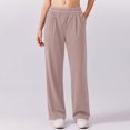 thumbnail image 5 of High Waisted Wide Leg Quick Dry Trousers Women Lightweight Relaxed Fit Daily Yoga Pants with Pockets, 5 of 6