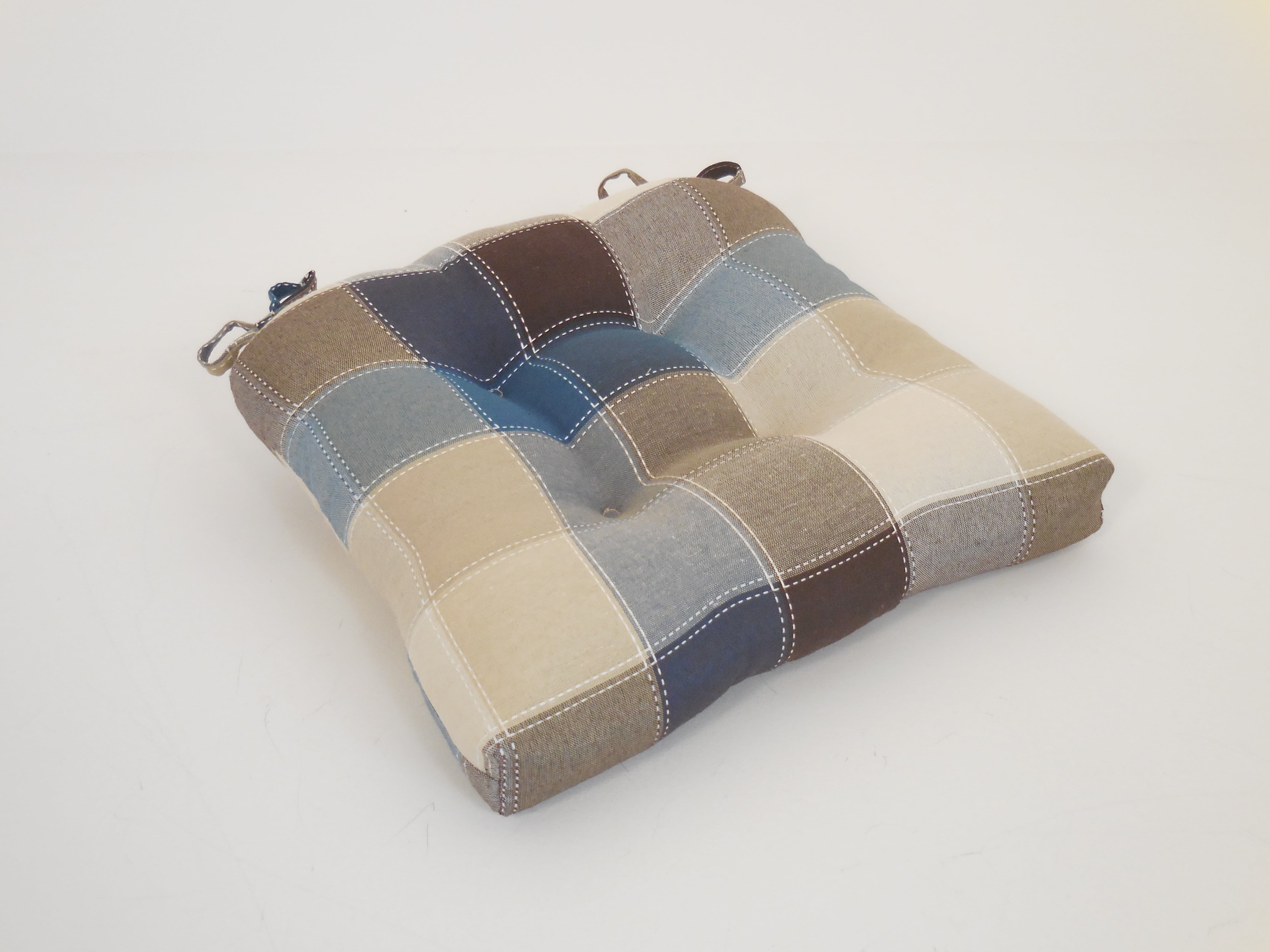 Essentials by ABS Harris Plaid Set of 4 Chairpad Seat Cushions Cobalt