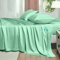 thumbnail image 5 of GTNSHUAI Luxury 100% Bamboo Cooling Bed Sheets Set, 4 Pieces Queen Sheets Hotel Luxury Silky Bed Sheets with 16" Deep Pocket, Sage Green, 5 of 7