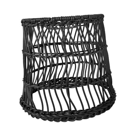 

Rustic Pendant Light Shade Decor Woven Lampshade Droplight Creative Hanging Boho Fixture for Teahouse Home Bedroom Dining Room Black 11X13X15.5cm