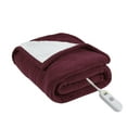 thumbnail image 4 of Serta Fleece to Sherpa Heated Throw, 50x60 inch, Burgundy, 4 of 10