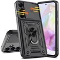 thumbnail image 5 of Innens for Samsung Galaxy A35 5G Case with Screen Protector Phone Cover with Slide Camera Lens and Ring Stand, Black, 5 of 16