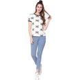 thumbnail image 3 of Allegra K Women's Short Sleeve Contrast Cartoon Cat Pet Print Tee Ringer T-shirt Tops, 3 of 6