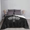 thumbnail image 6 of XMXT Throw Blanket, Skeleton Ace Symbol Print Machine Washable Blankets for Sofa, 40 x 30 inches Black, 6 of 9
