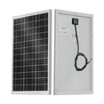 thumbnail image 1 of Panel solar ECO-WORTHY de 25 W, 12 V, monocristalino, impermeable, para cargar batería de 12 V de RV, barco, remolque, ATV, coche o alimentar luz de 12 V, carga de batería de 12 V y otras aplicaciones, 1 of 5