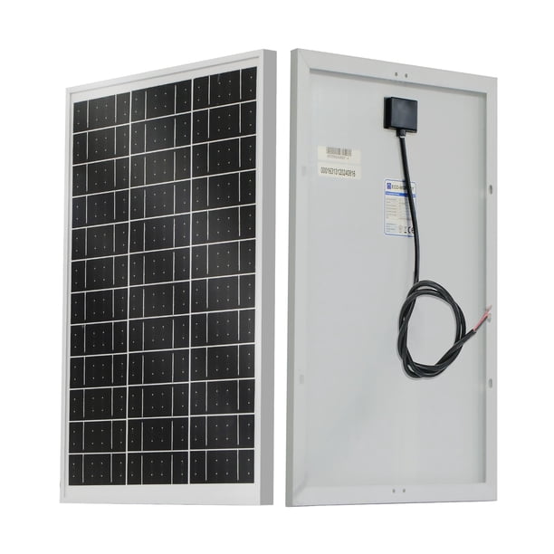 Panel solar ECO-WORTHY de 25 W, 12 V, monocristalino, impermeable, para cargar batería de 12 V de RV, barco, remolque, ATV, coche o alimentar luz de 12 V, carga de batería de 12 V y otras aplicaciones