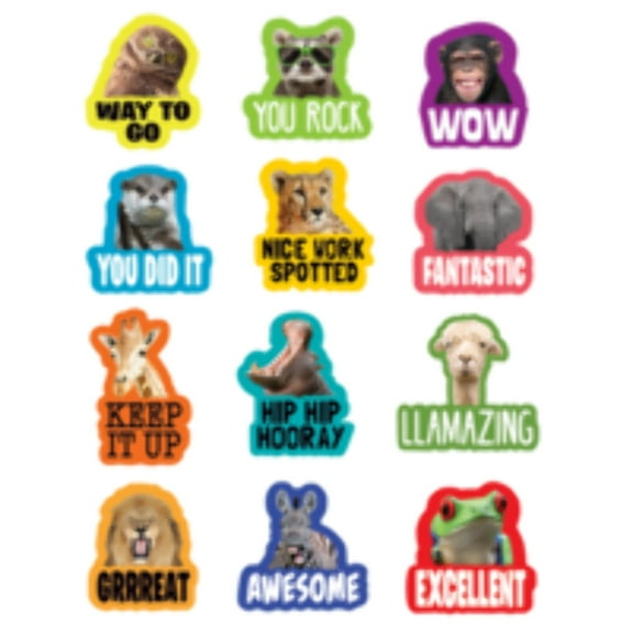 Teacher Created Resources Go Wild Animals Stickers (TCR 6855)