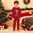 thumbnail image 4 of CUZIBR Kids Boy Girl Pajamas Christmas Loungewear Set Long Sleeve Crew Neck Tops And Pants 2 PC Santa Claus Graphic Cozy Fall Nightwear,Red,7-8 Years, 4 of 7