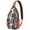 Boho, variant on Aloha Hawaiian Sling Backpack for Travel and Hiking, Lightweight Crossbody Bag with Jungle Leaves, Tropical Palm Print, Colorful Botanical Beach Vacation Design