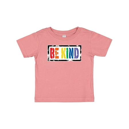 

Inktastic Be Kind Stencil LGBT Rainbow Boys or Girls Baby T-Shirt