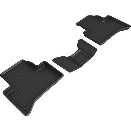 3D MAXpider 2018-2024 Fits Alfa Romeo Stelvio Stelvio Quadrifoglio 3Pcs 2nd Row Black Kagu Carbon Fiber Embossed Pattern Floor Mat L1AR00021509