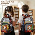 thumbnail image 4 of ZIATUBLES Clear Backpack, Heavy Duty Fabric & PVC Transparent Bookbag with Fire Soccer Ball Print, Large Capacity See Through Backpack for School College Work Travel Security, 4 of 7