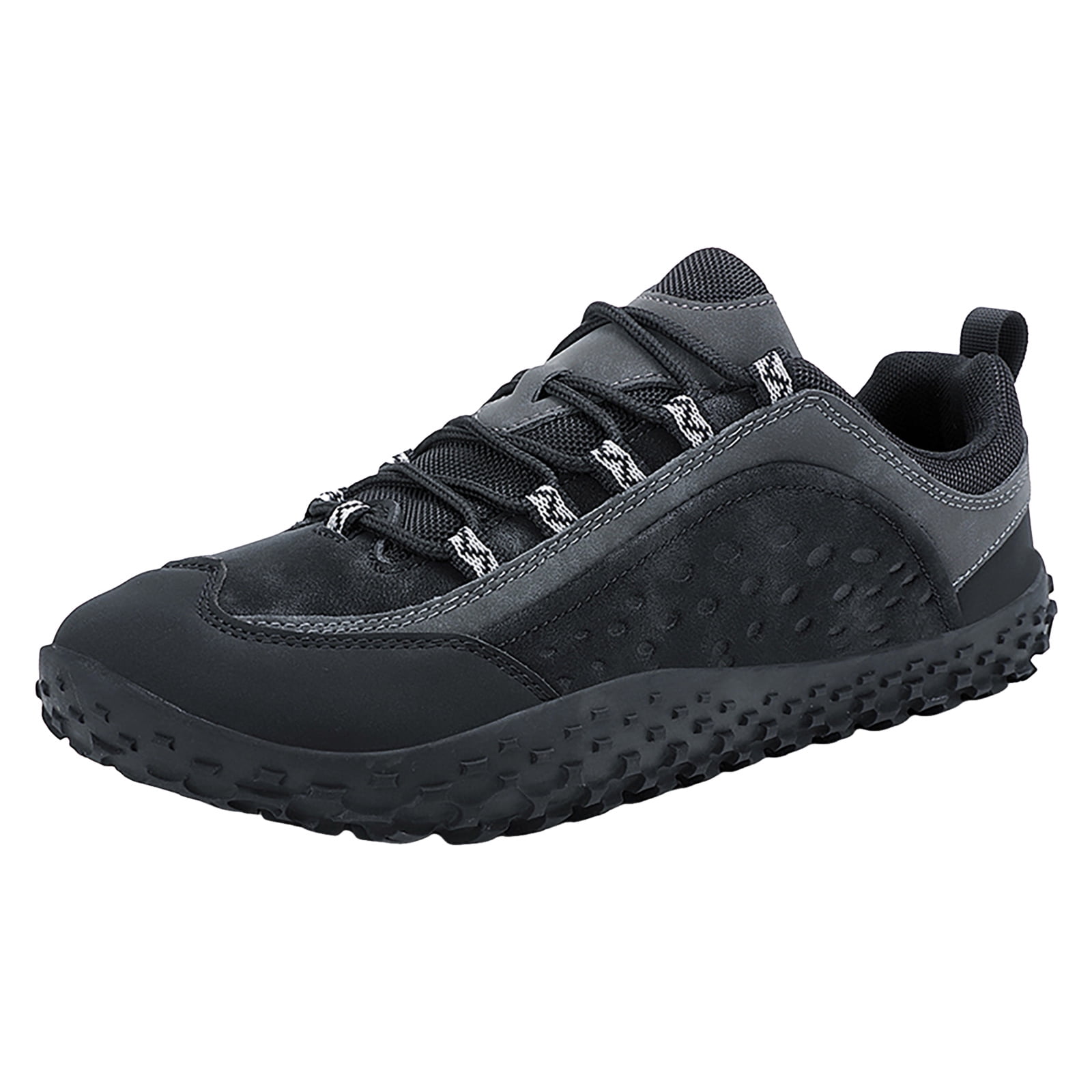 Rokment Womens Mens Barefoot Hiking Shoes 2026 Spring Fall Fashion Casual Color Block Outdoor Sports Trekking Flat Waterproof Wide Toe Low Top Construction Walking Sneakers Black Size 8.5