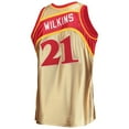 thumbnail image 4 of Men's Mitchell & Ness Dominique Wilkins Gold Atlanta Hawks 75th Anniversary 1986/87 Hardwood Classics Swingman Jersey, 4 of 4