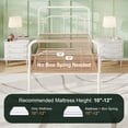thumbnail image 4 of Amolife Twin Size Bed Frame, Metal Platform Bed with Vintage Headboard&Footboard, No Box Spring Required, Easy Assembly, White, 4 of 7