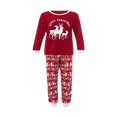 thumbnail image 1 of Ensemble Pyjama de Famille de Noël Cerf Imprimé Col à Manches Longues Pantalons Romper Vêtements de Nuit Homewear Rouge Enfants 6-7 Ans, 1 of 7