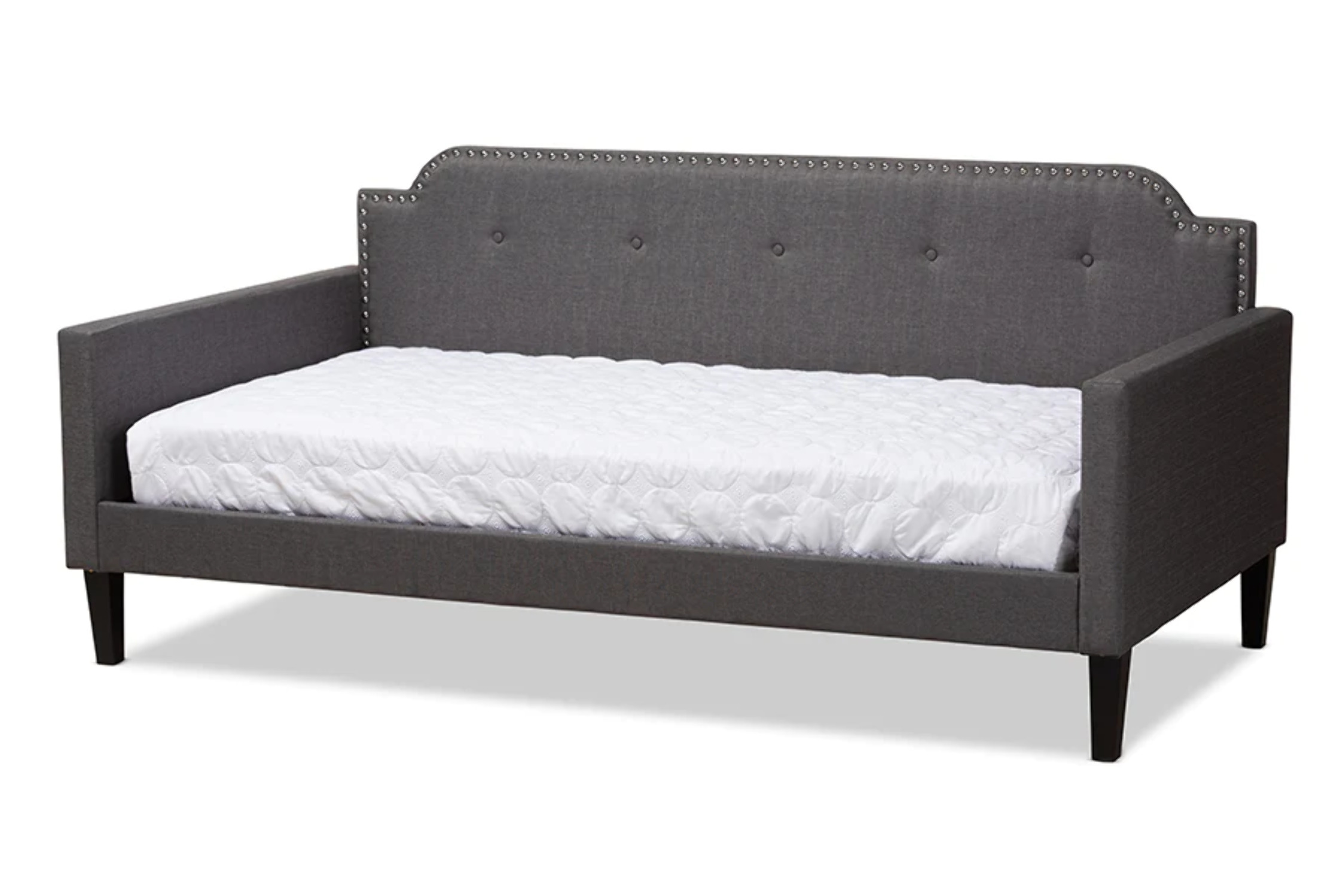 Baxton Studio Packer Modern and Contemporary Grey Fabric Upholstered Twin Size Sofa Daybed - image 2 of 7