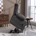 thumbnail image 3 of Power Lift Recliner Chair, Paproos Power Lift Recliner with Massage and Heat for Elderly, Reclining Sofa with Cup Holders & Side Pockets for Living Room, Velvet Fabric, Gray, 3 of 9