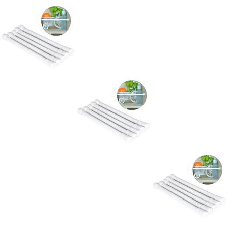 unbranded 15 PCS Bathroom Shower Curtain Rod Adjustable Shower Curtain Tension Rod Extendable Bath Curtain Pole 30-50cm (White)