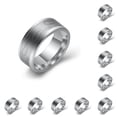 thumbnail image 2 of Guardurnaity Anillo de acero inoxidable Anillos de anzuelo Anillos Estilo simple Accesorio de moda Joyería para la decoración del día del padre 8 color acero ocho 10Conjunto, 2 of 6