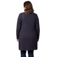 thumbnail image 3 of Turtle Bay New York Women’s Cable Knit Duster Cardigan, Open Front, Longline with Pockets, 3 of 5