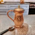 thumbnail image 2 of PURE COPPER EMBOSSED PITCHER - COPPER JUG - BY ERHA HANDICRAFT, 2 of 4