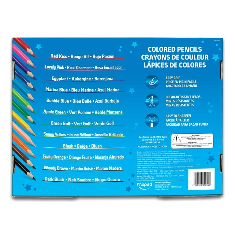 Color'Peps Triangular Colored Pencils School, Pack of 240 - MAP832070ZV, Maped Helix Usa