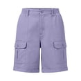 thumbnail image 5 of Gunia Women'S Hiking Shorts Bermuda Shorts Casual Summer High Waist With Pockets Outdoor Beach Cargo Shorts Light Purple M, 5 of 5