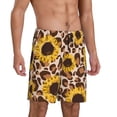 thumbnail image 2 of Bixox Men's Leopard Sunflowers printed lightweight casual shorts, soft sleep shorts with pockets., 2 of 7