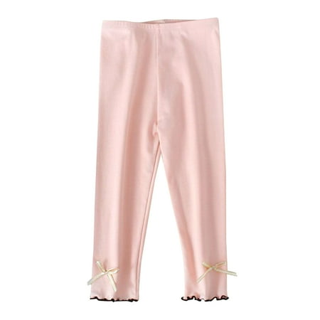 

Zlekejiko Kids Toddler Baby Girls Autumn Winter Bow Tie Soft Solid Cotton Long Pants Leggings Clothes