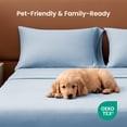 thumbnail image 6 of Sleep Zone Jersey Knit Sheet Set, Blue Twin, 3 Pieces, 14 Inch Deep Pocket Bedding, 6 of 10