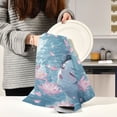 thumbnail image 6 of WOBOGO Water Brings Out The Lotus Kitchen Towel 1 Piece Large Cotton Dishcloth Premium Absorbency Set with Hanging Loop, 6 of 7