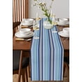 thumbnail image 2 of Table Runner Dresser Scarf 13 x 48 Inch Teal Navy Blue Grey Stripes Texture Table Runners Non-Slip Heat Kitchen Dining Table Decor for Kitchen Farmhouse Indoor Outdoor Home Party, 2 of 7