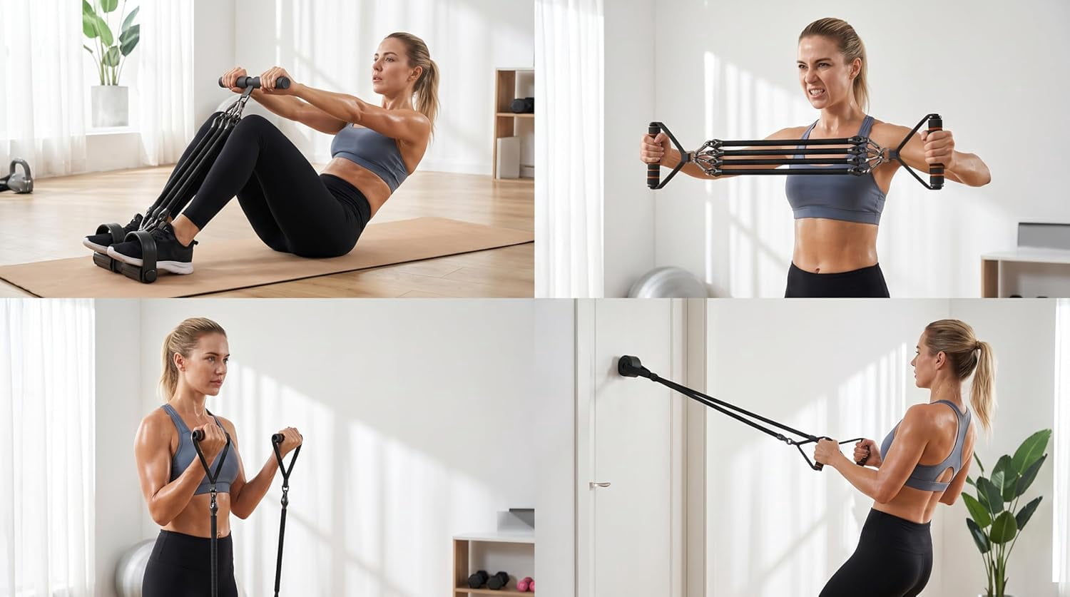 Pedal Resistance Band with Handle,2026 Upgrade Multifunction Pedal Resistance Band,Adjustable Stretch Exercise Bands for Full Body Workout Home Gym(Black 25-100 lb)