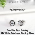 thumbnail image 4 of Black Halo Oval Cut Stud Earrings for Women Simulated Diamond Sterling Silver Ginger Lyne, 4 of 7