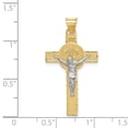 thumbnail image 4 of 14k Gold Two-tone Solid St. Benedict Medal Crucifix Cross Charm Pendant, 4 of 7