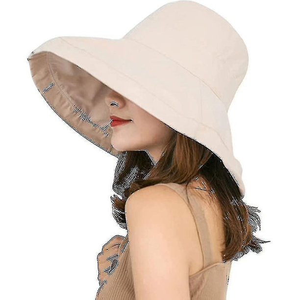 Sombrero para el sol para mujer con ala ancha plegable con protección UV