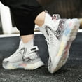 thumbnail image 3 of Zapatillas deportivas para hombre, estilo moderno con suela de espuma, tejido transpirable, cómodas y ligeras, talla 43, color blanco, ideal para correr o uso casual., 3 of 6