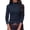 Navy Blue, variant on PRETTYGARDEN Women's Fall Mock Neck Long Sleeve Shirts | Soft Stretchy Knit,Geometric Seam Stitching,Slim Fitted Basic Tees,Thermal Casual Wear,Daily Work Layering Winter Tunic Top