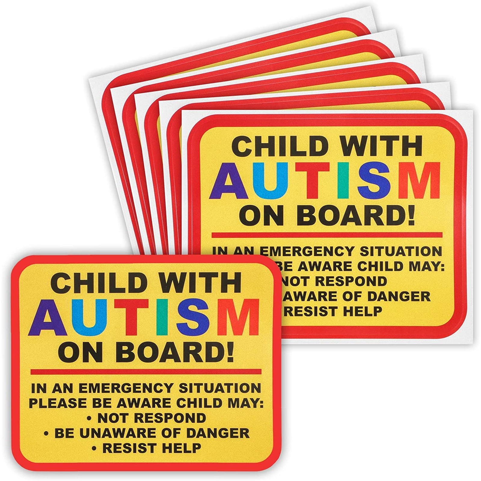 Autism Vinyl Decal Sticker For Your Home Help Alert First Responders and Guest 