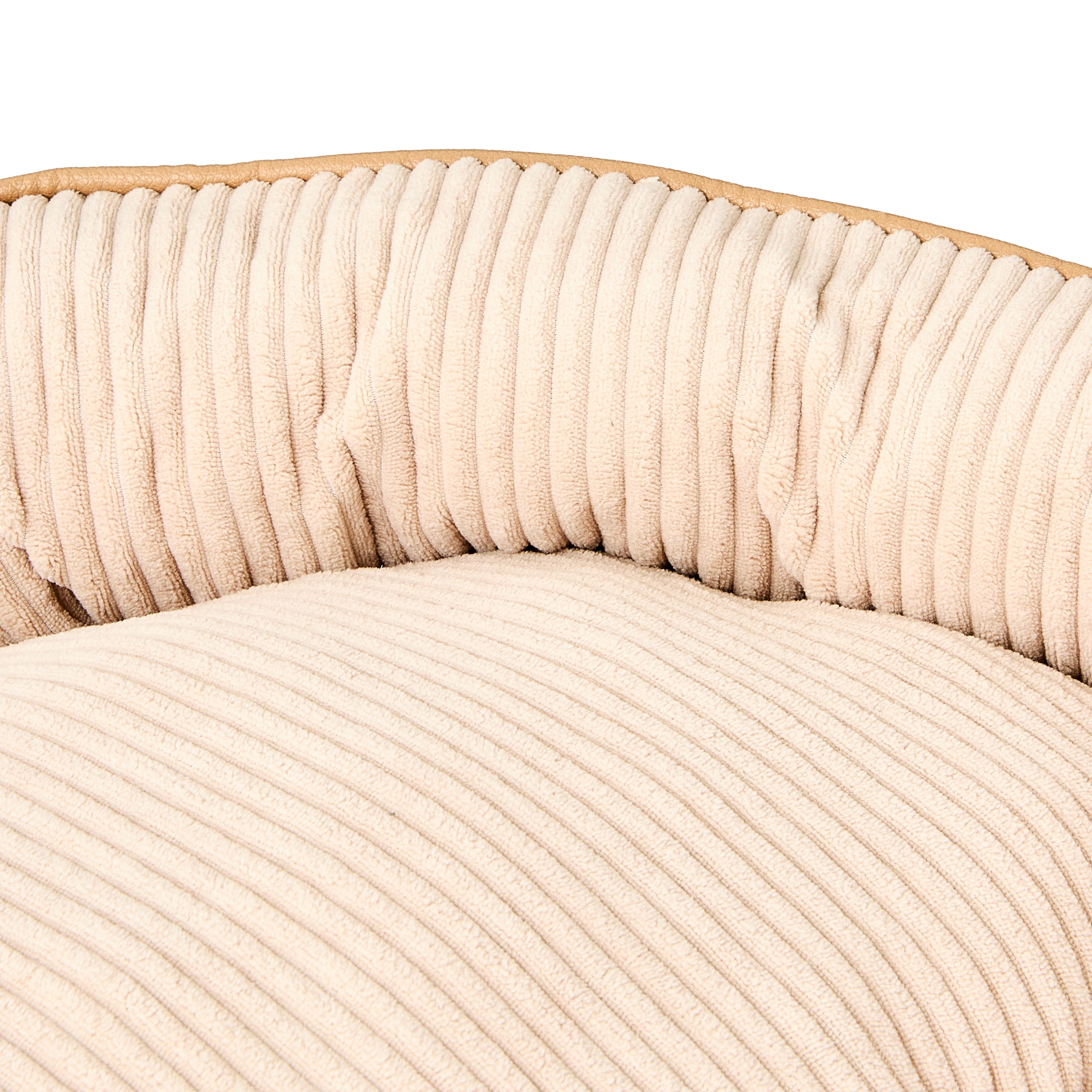 Vibrant Life Small Oval Corduroy Cuddler Pet Bed, Tan, 22" x 15"