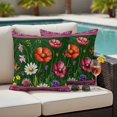 thumbnail image 5 of Spring Flowers Pillow Covers 2 Pack Daisy Wildflowers Butterfly Pink Border Green Pillowcase Waterproof Outdoor Throw Pillow Cover for Patio Garden Square Cushion 16”x16”, 5 of 9