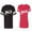 Men Black / Women Red, variant on To Infinity And Beyond Matching Couple Cotton Jerseys (Men Black / Women Black) (Men S / Women S)