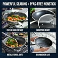 thumbnail image 3 of Hybrid Nonstick Stainl Steel 12 Wok with Lid PFAS-Free Ceramic Diamond Bond Stir-Fry Pan Induction Ready Dishwasher Oven Safe Metal Utensil Safe Stay-Cool Handle Sier, 3 of 8