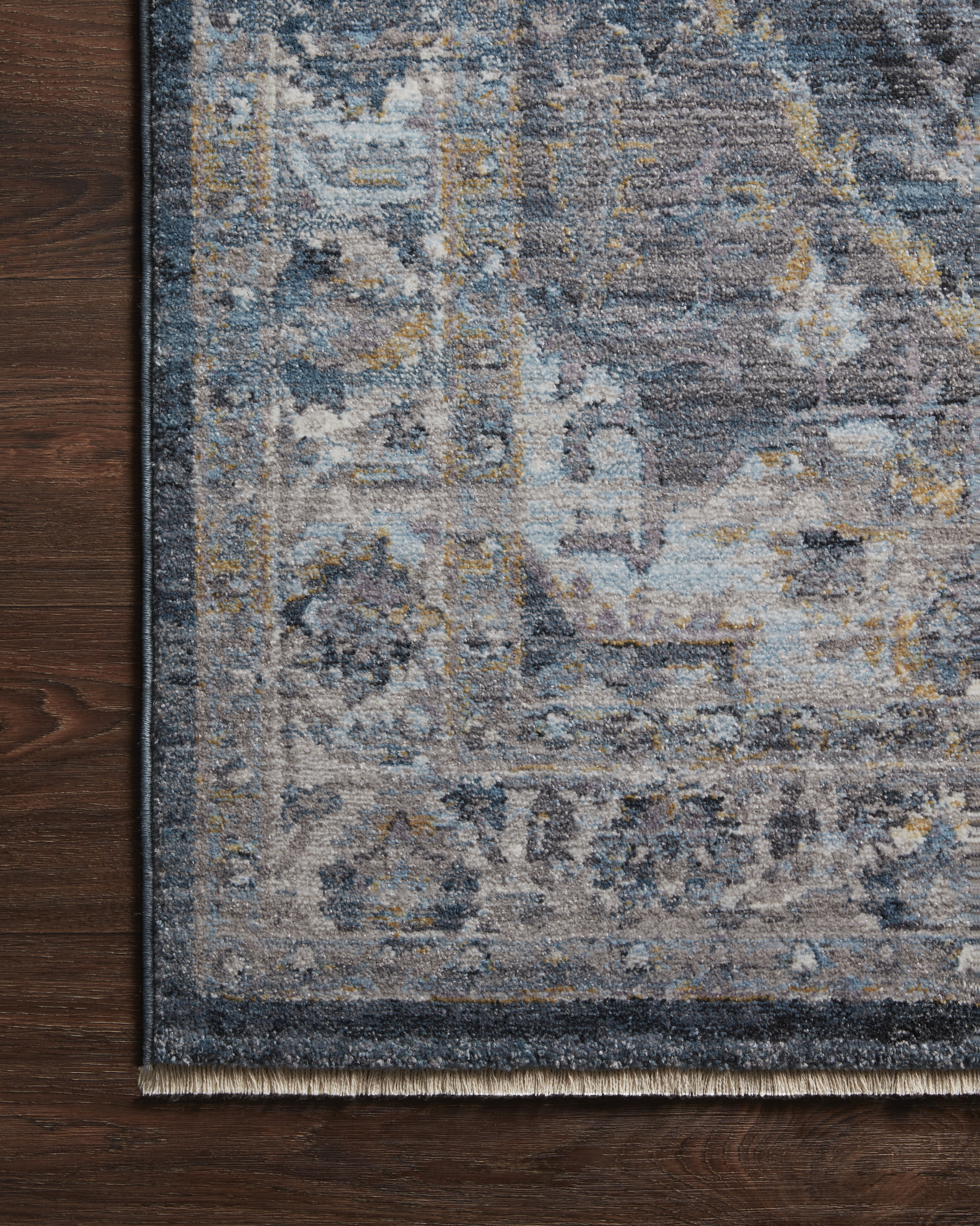 Loloi Rugs SAMRSAM-01DEGY27A0 2 ft. 7 in. x 10 ft. Samra Denim & Gray Transitional Power Loomed Rug