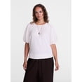 thumbnail image 2 of Scenario Women's Textured Top with Short Puff Sleeves, Sizes XS-XXXL, 2 of 6