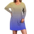 thumbnail image 7 of Family Gifts Ndbuld Dress for Women Plus Size Casual Loose Beach Dresses Women's Fall And Winter Oversized Loose Round Neck Short Sleeved Tie Printed Dress,XL-5XL,Yellow,5XL, 7 of 7