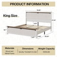 thumbnail image 2 of Merluxy Farmhouse King Size Bed Frame with Sliding Barn Door, Wooden Rustic Platform with 47" Tall Headboard, Solid Wood Slats & Metal Support, White, 2 of 6