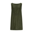 thumbnail image 4 of WIZUTIZ Womens Summer Dresses Casual Trendy Relaxed Fit Corduroy Mini Dress Solid Peplum Dress Round Neck Sleeveless Vacation Dress for Women's with Pockets Casual Party Dress Army Green S, 4 of 6
