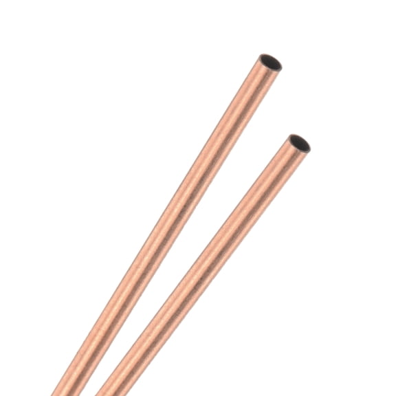 Uxcell 2-Pack Copper Round Tube, 2mm OD 0.2mm Thick 300mm Length Straight Pipe Tubing
